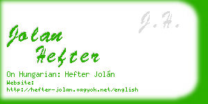 jolan hefter business card
